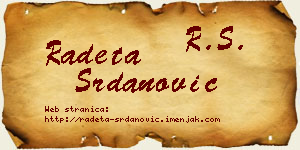 Radeta Srdanović vizit kartica